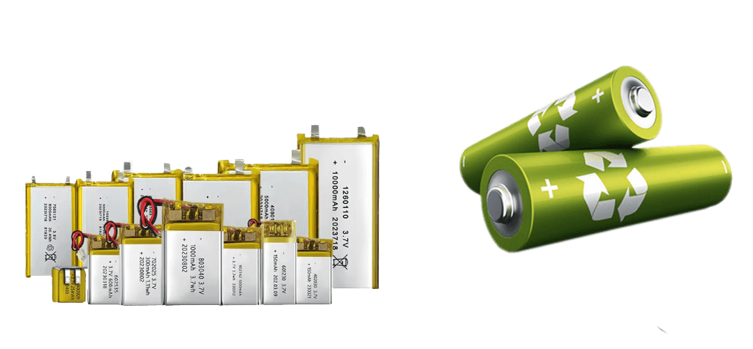 Glad Batteries promotional banner with rechargeable battery message