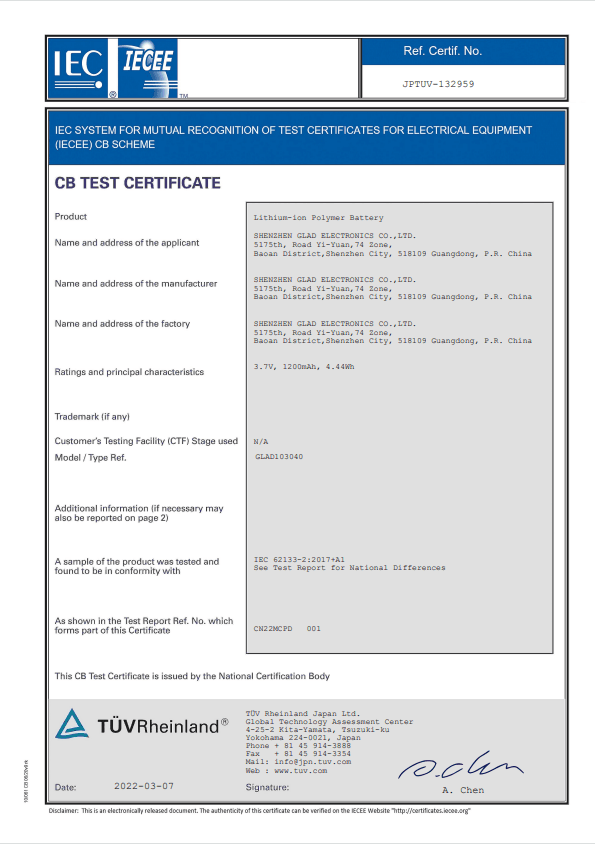 Certifications